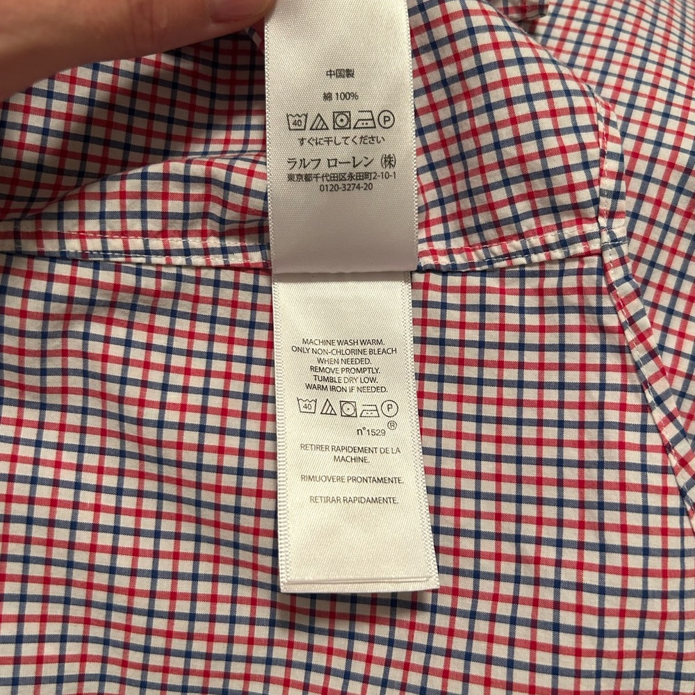 Ralph Lauren Men's Red and Blue Plaid Shirt - XL Slim Fit - 100% Cotton - Picture 8 of 8